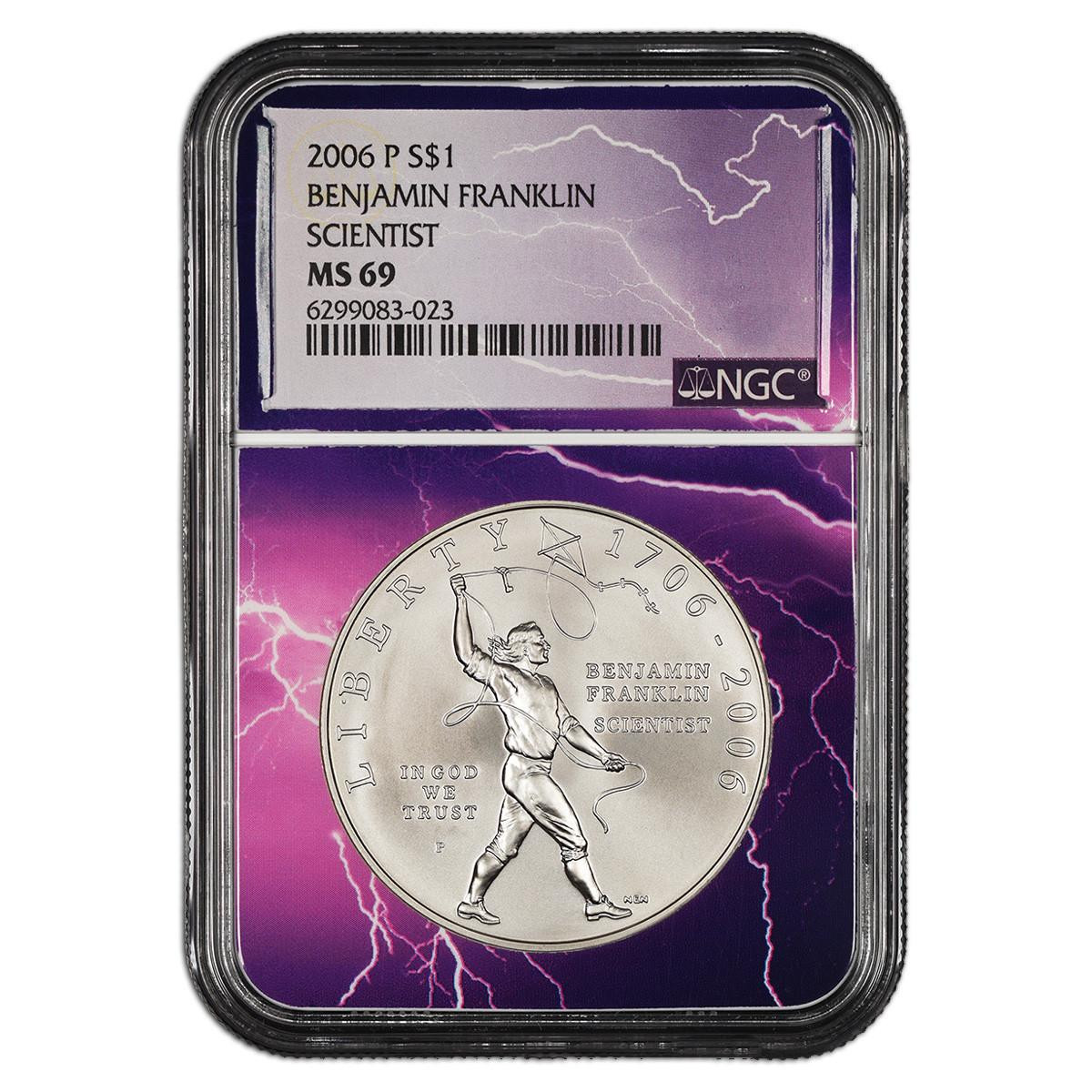 Buy 2006-P Franklin Scientist Silver Dollar NGC MS69 - Exclusive