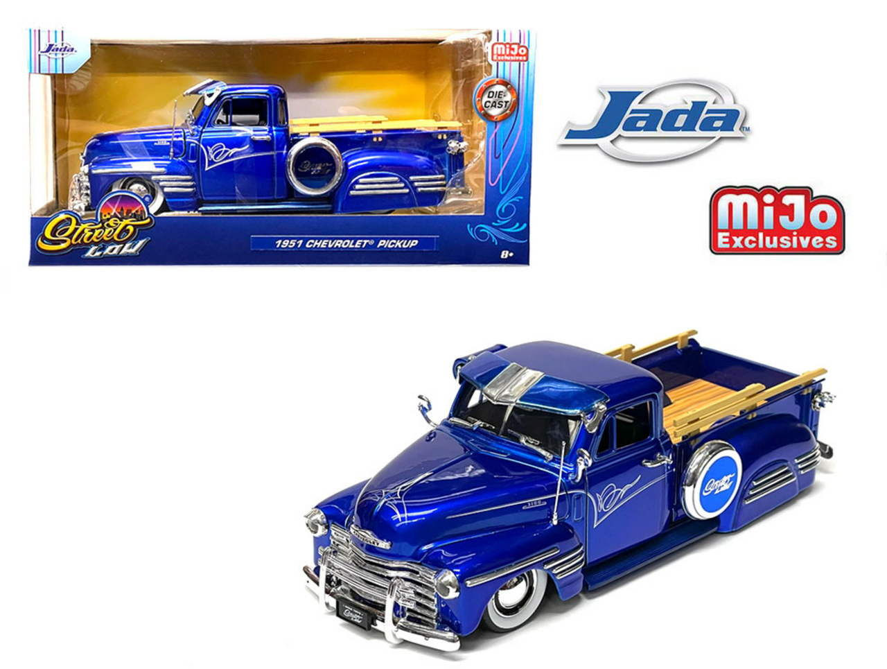 1/24 Jada 1951 Chevrolet Pickup Lowrider (Candy Blue) Diecast Car