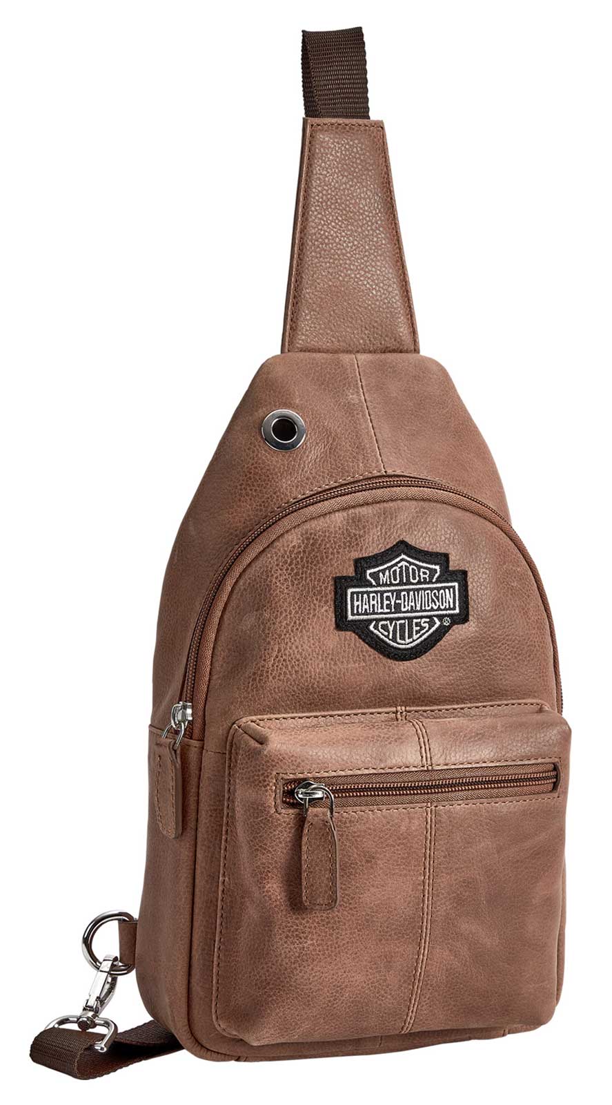 Harley-Davidson® Leather Chest Sling Backpack, Bar & Shield Logo
