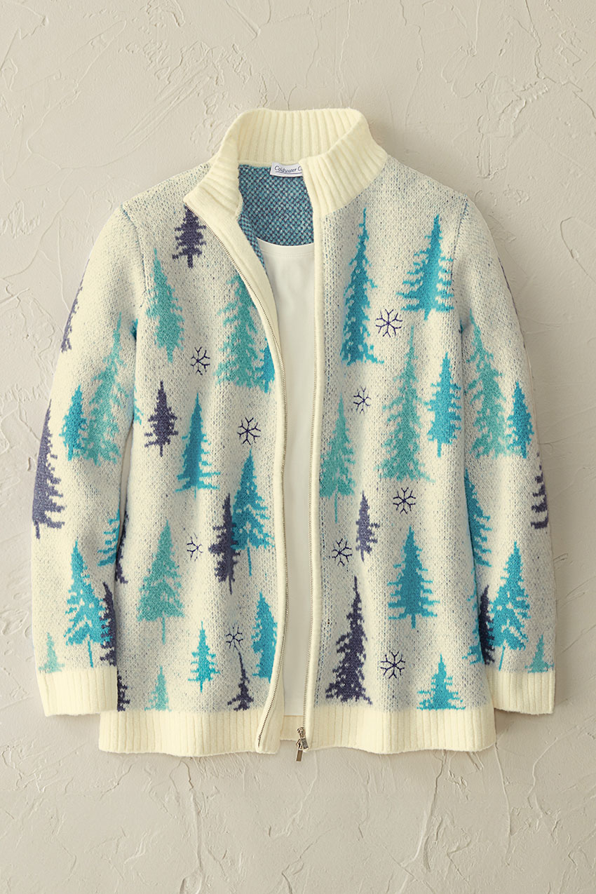 Winter Woods Zip Cardigan - Coldwater Creek