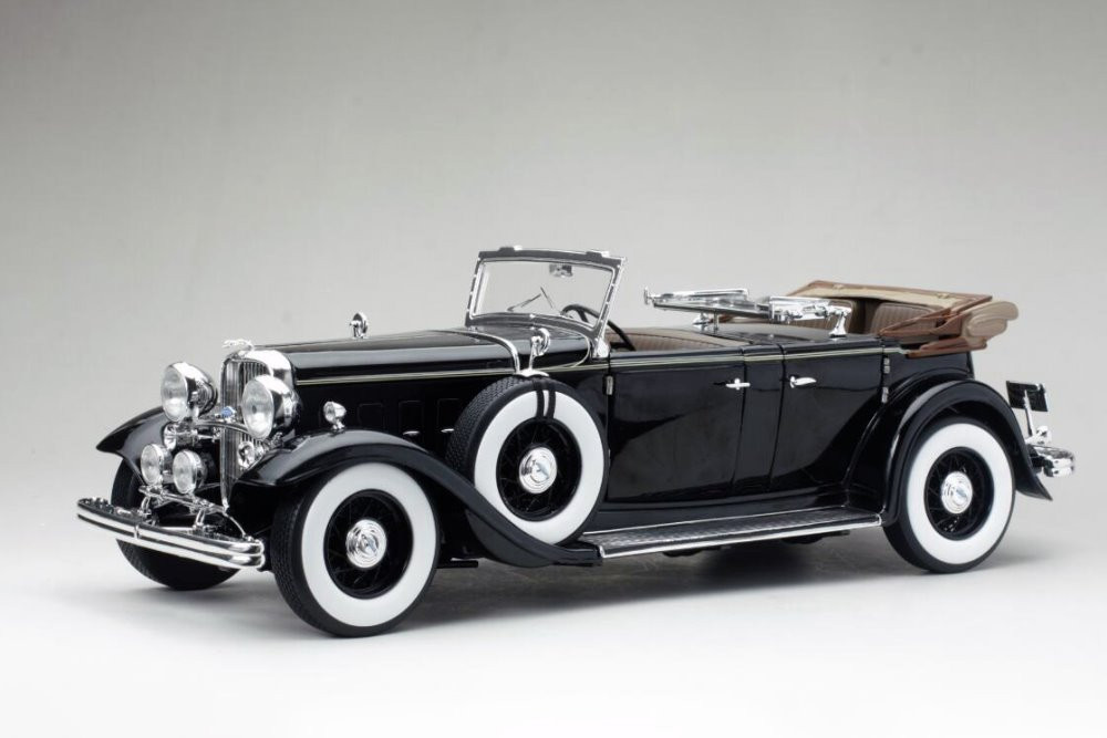 1932 Ford Lincoln KB Top Down Convertible, Black - Sun Star 6168
