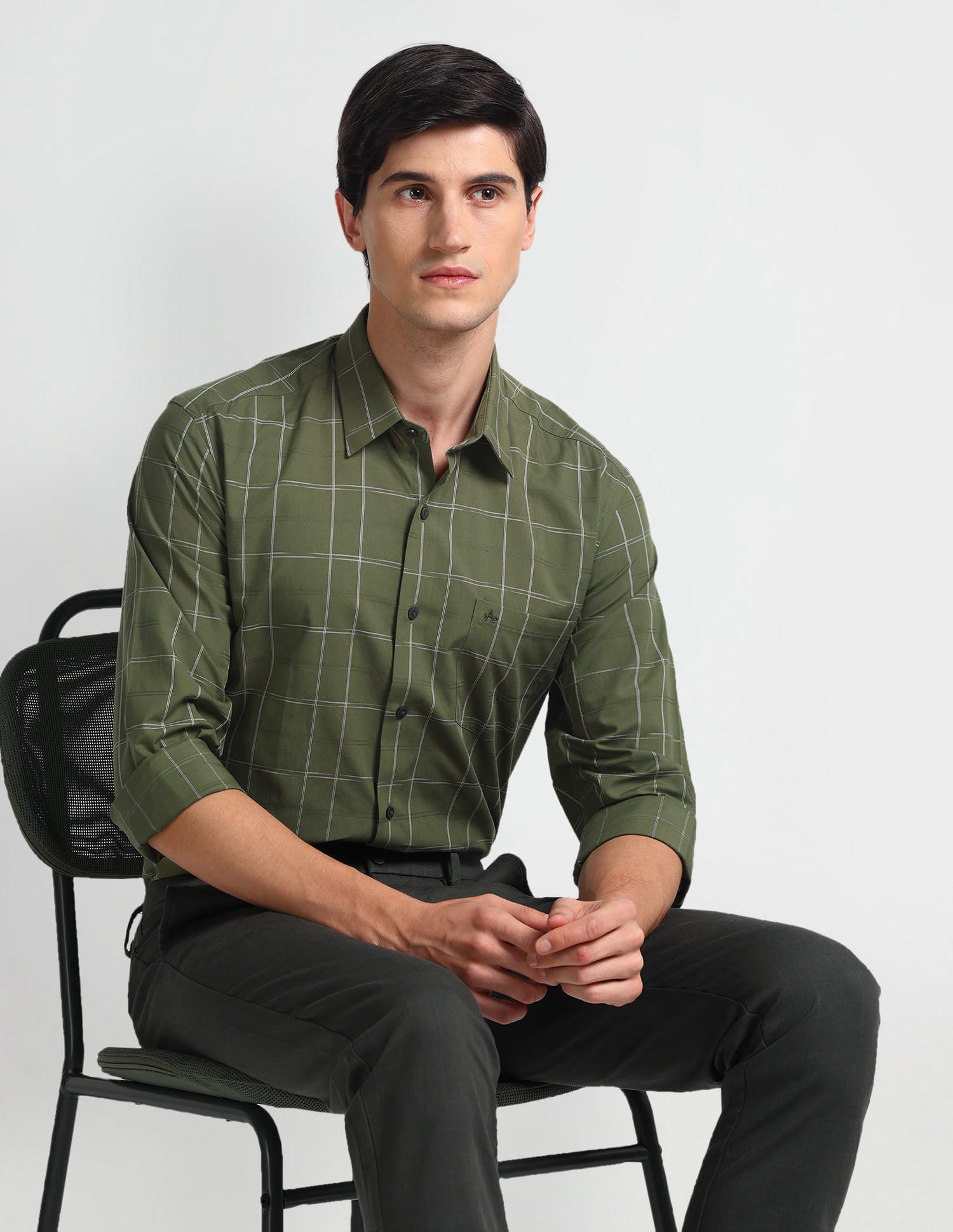 Buy Arrow Newyork Manhattan Slim Fit Windowpane Check Shirt