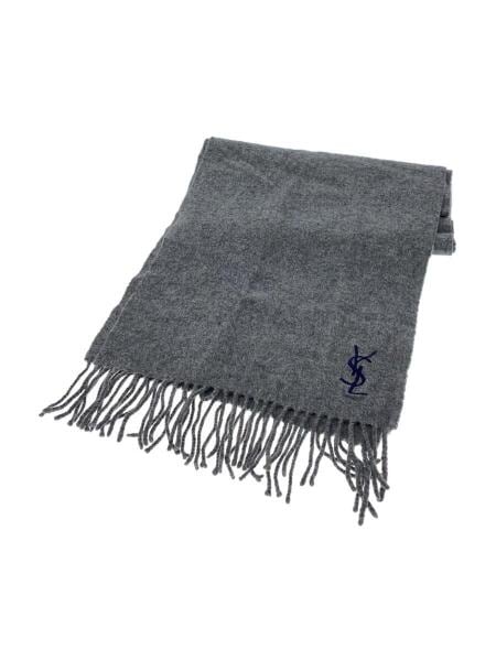 美品】SAINT LAURENT グレー カシミア マフラー 美品】SAINT LAURENT