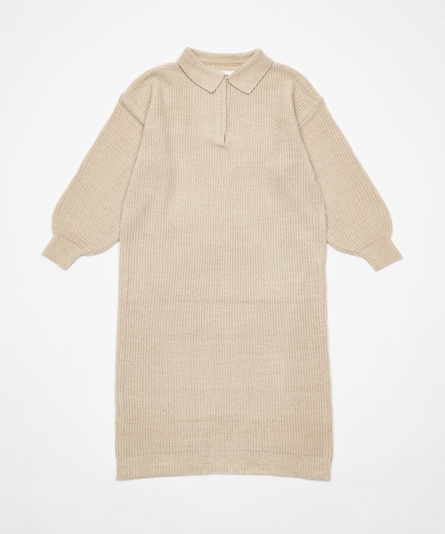 OLUN | knit polo onepiece/ニットポロワンピース - Buyee, an Online