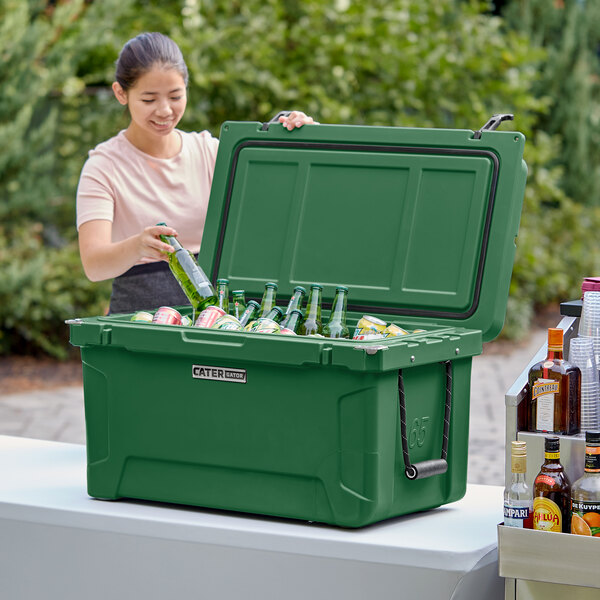 CaterGator CG65HG Hunter Green 65 Qt. Rotomolded Outdoor Cooler