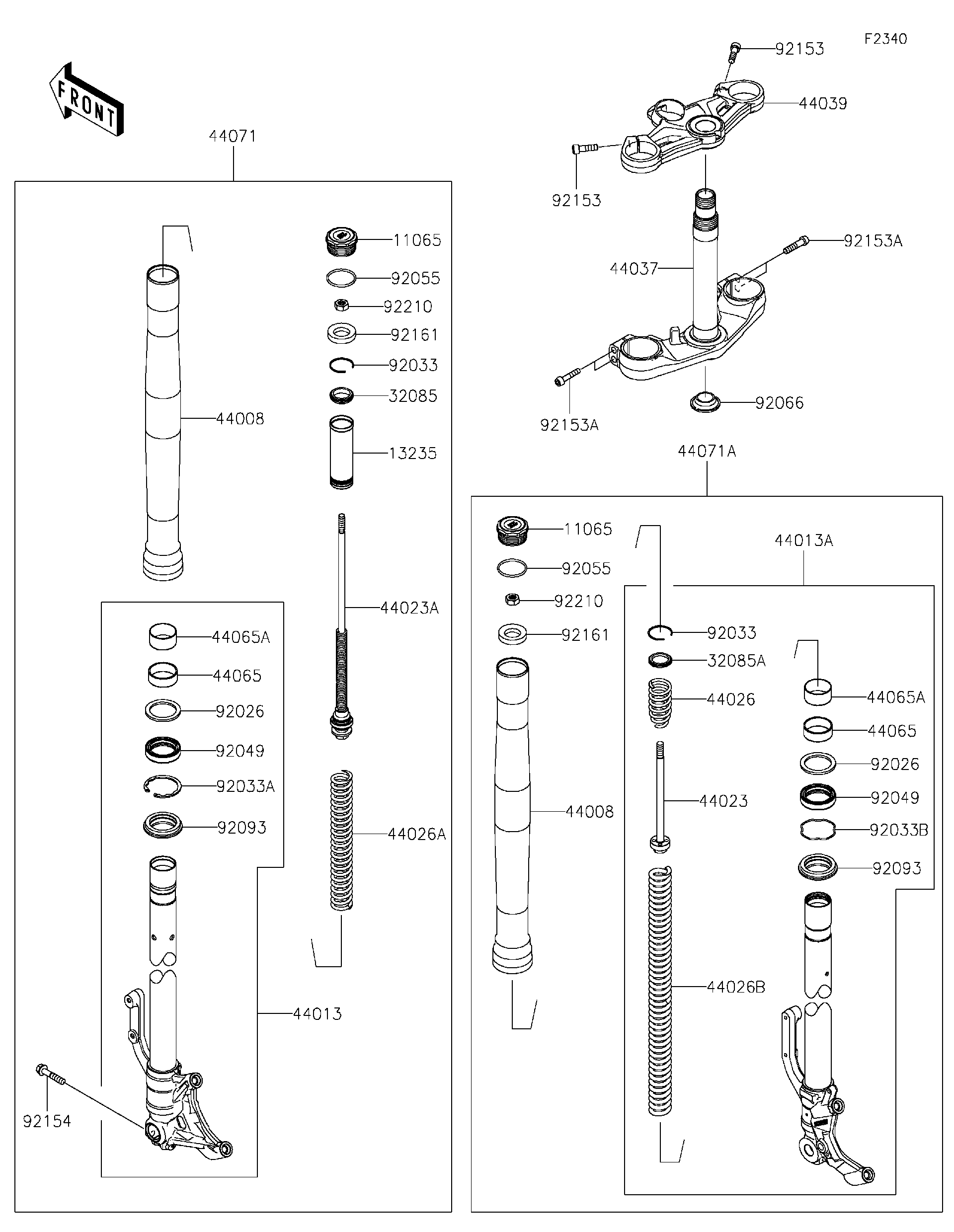 2026 Kawasaki NINJA® ZX™-4R ABS (ZX400PTFNL) Front Fork