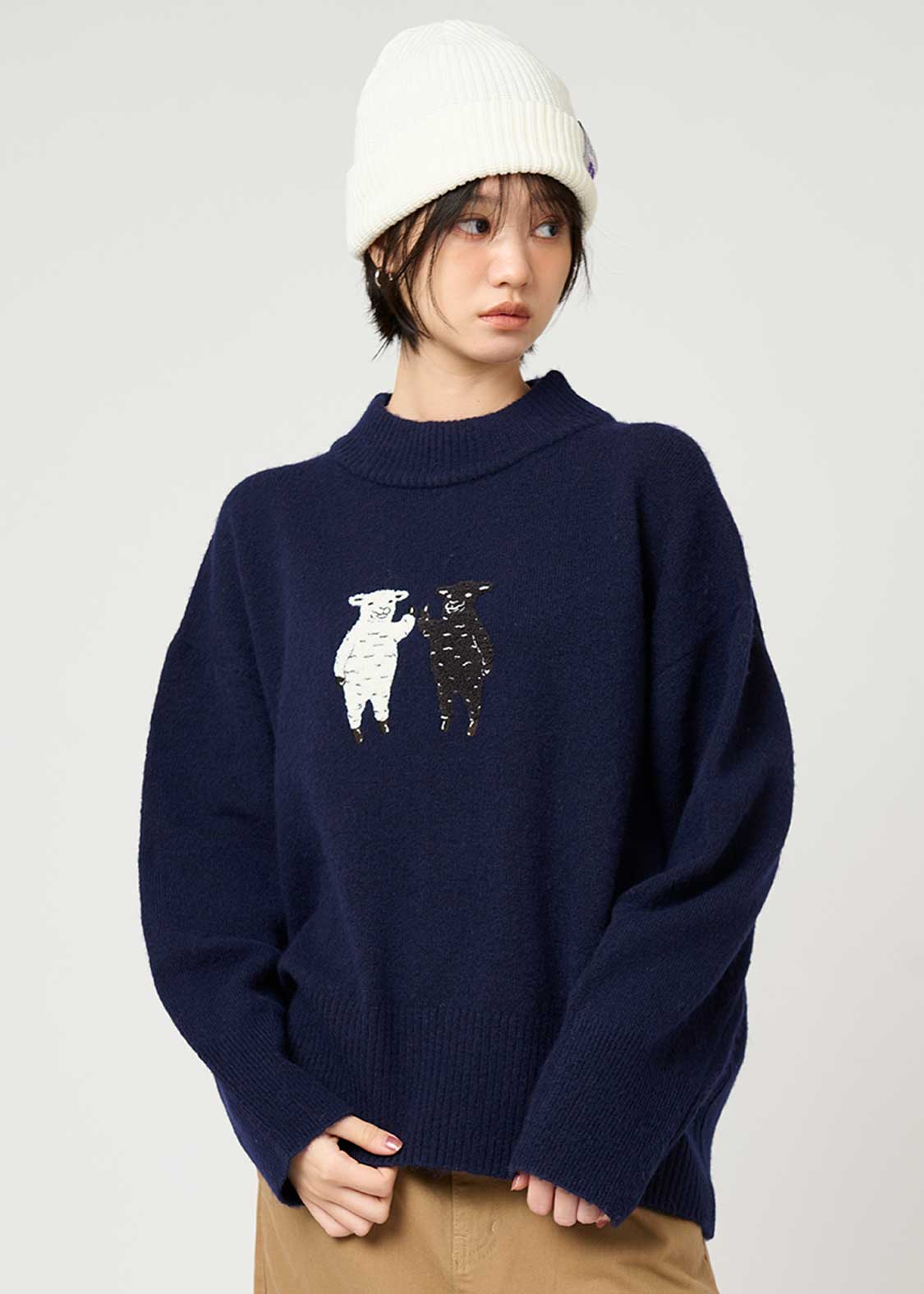 ラムチョップフレンズ｜ウォッシャブルハイネックニット｜ウィメンズ