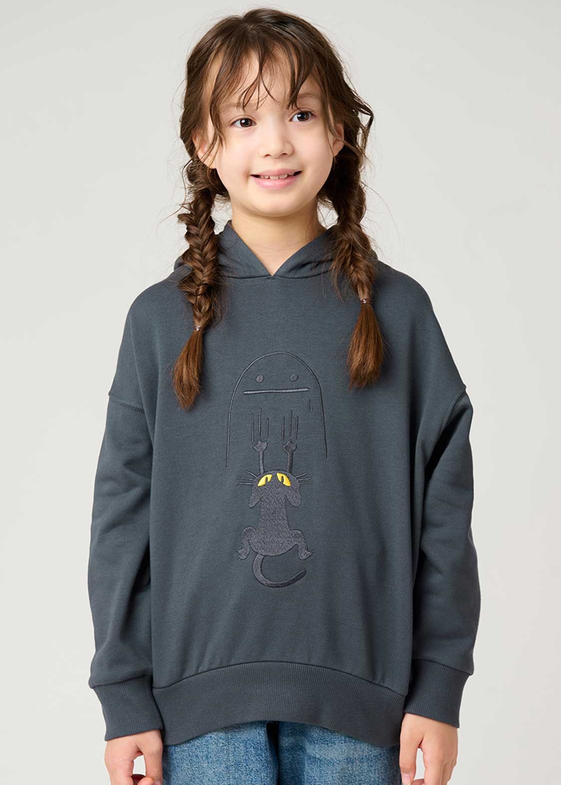 ネコカブリビューティフルシャドー｜ビッグシルエットパーカー｜キッズ
