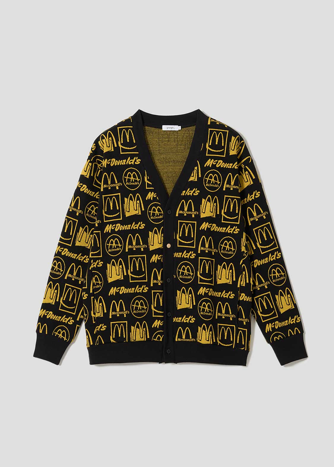 マクドナルドの思い出｜ジャカードVネックカーディガン｜ユニセックス
