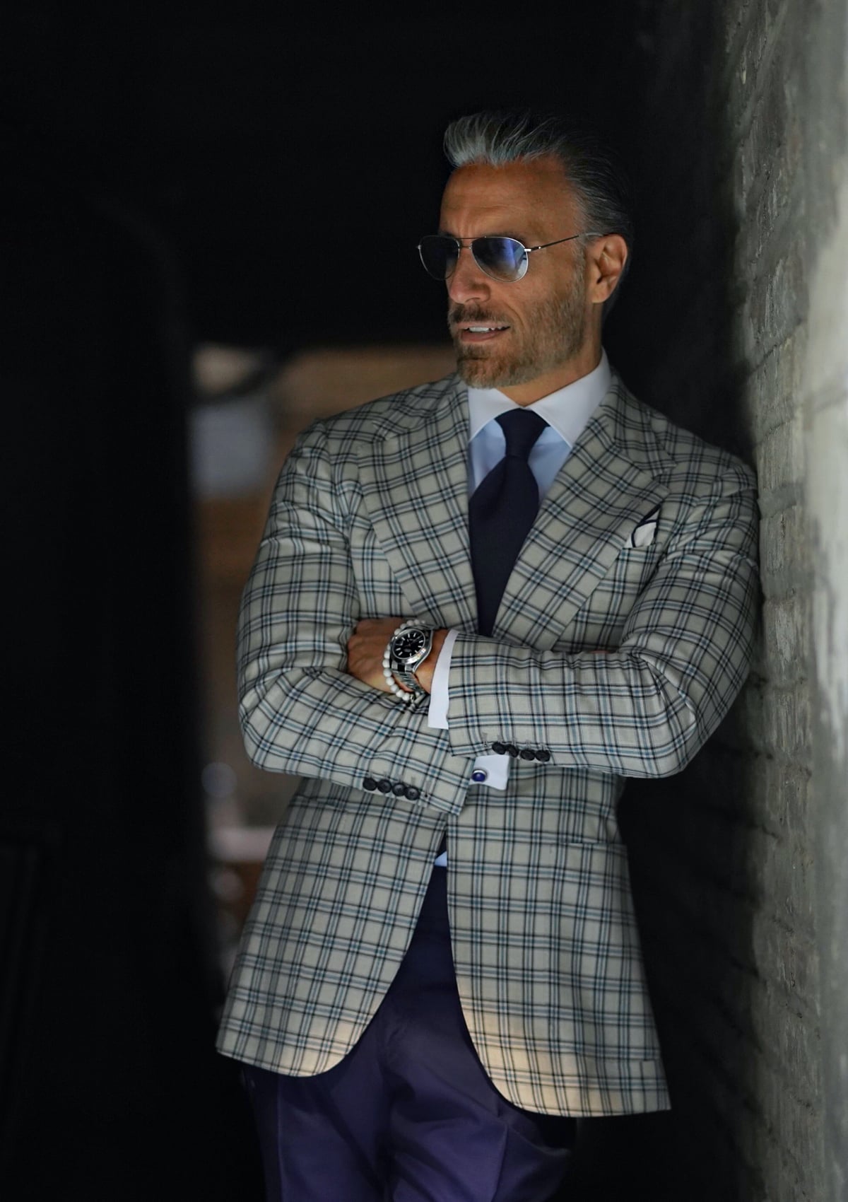 Stone Grey & Midnight Plaid Jacket – Christopher Korey Collective