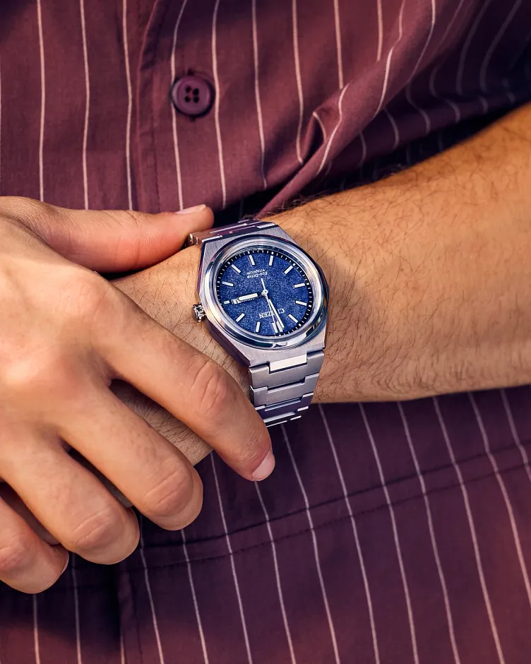 Zenshin Three-hand Blue Dial Super Titanium Bracelet AW0130-85L