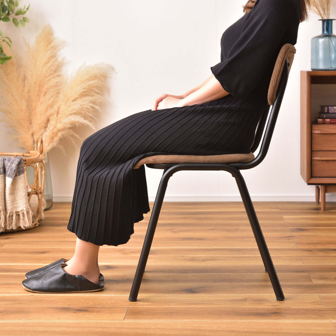 コーデュロイチェア｜Passo｜ブラウン – チェア・ソファ専門通販サイト