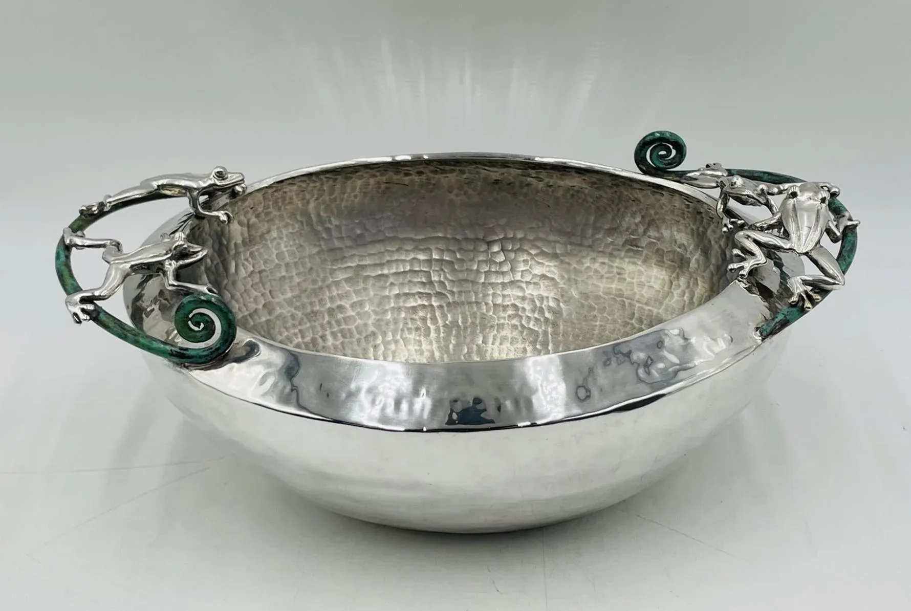 Emilia Castillo, Silver-Plated Bowl With Frogs Handles, Mexico