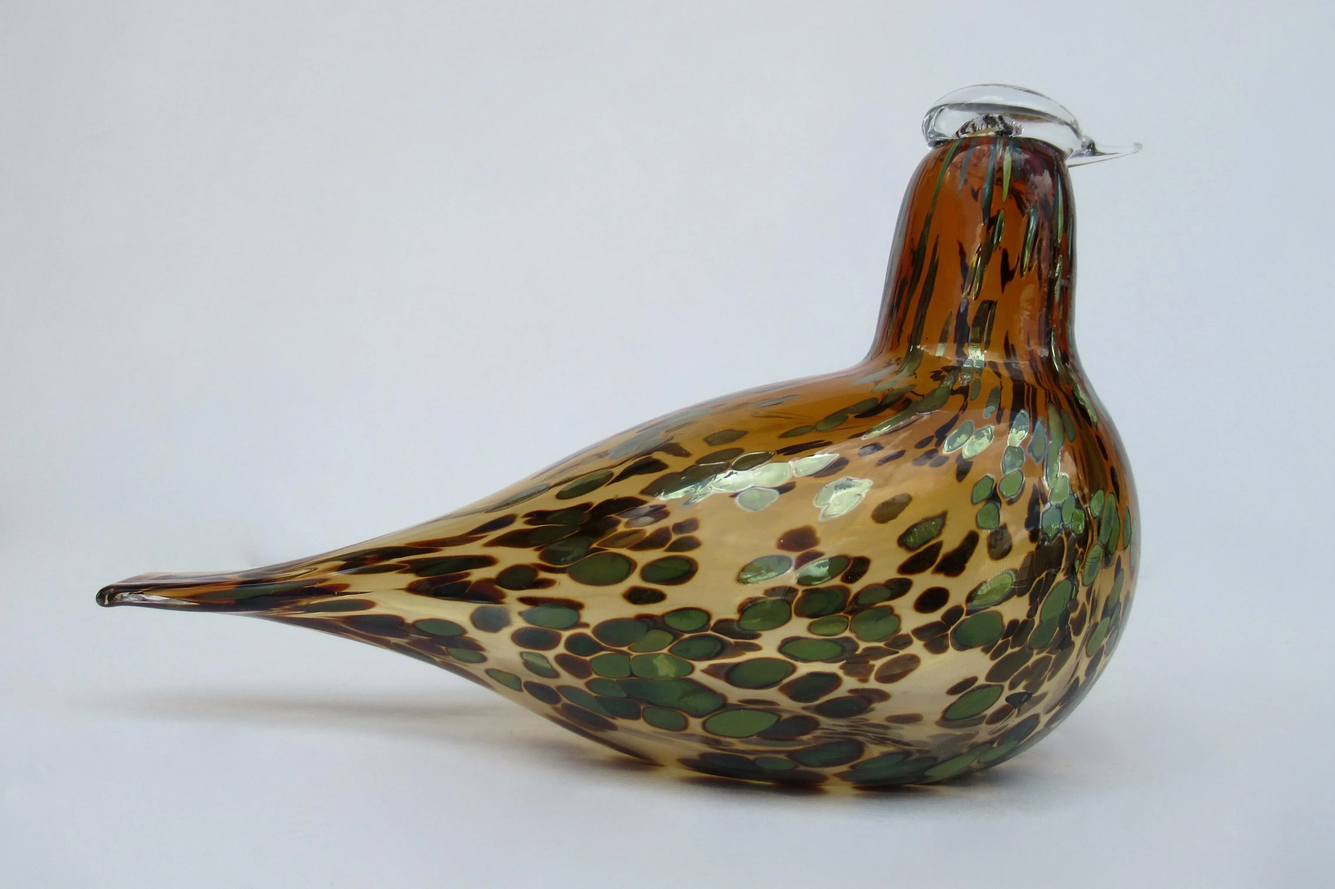 C.1994-96 Signed Oiva Toikka, for Iittala Mouth-Blown Amber Brown