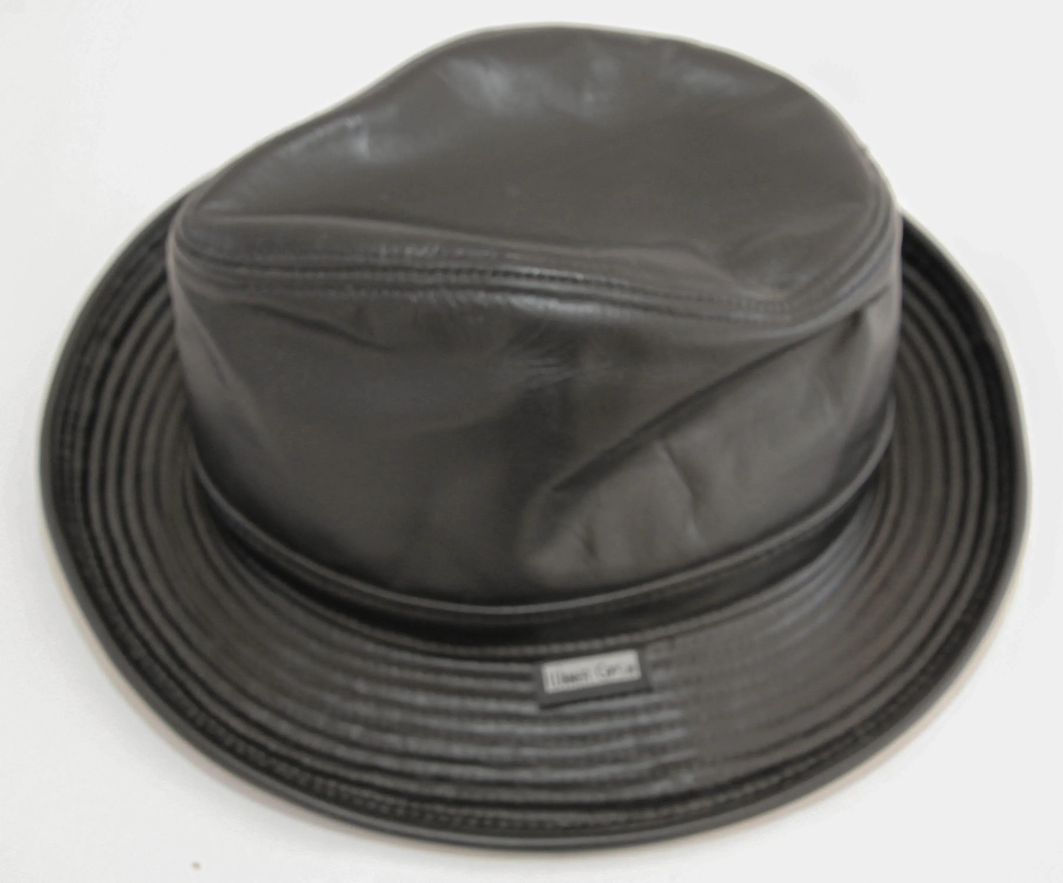 1980's New York Winner Lambskin Leather Fedora Hat | Chairish