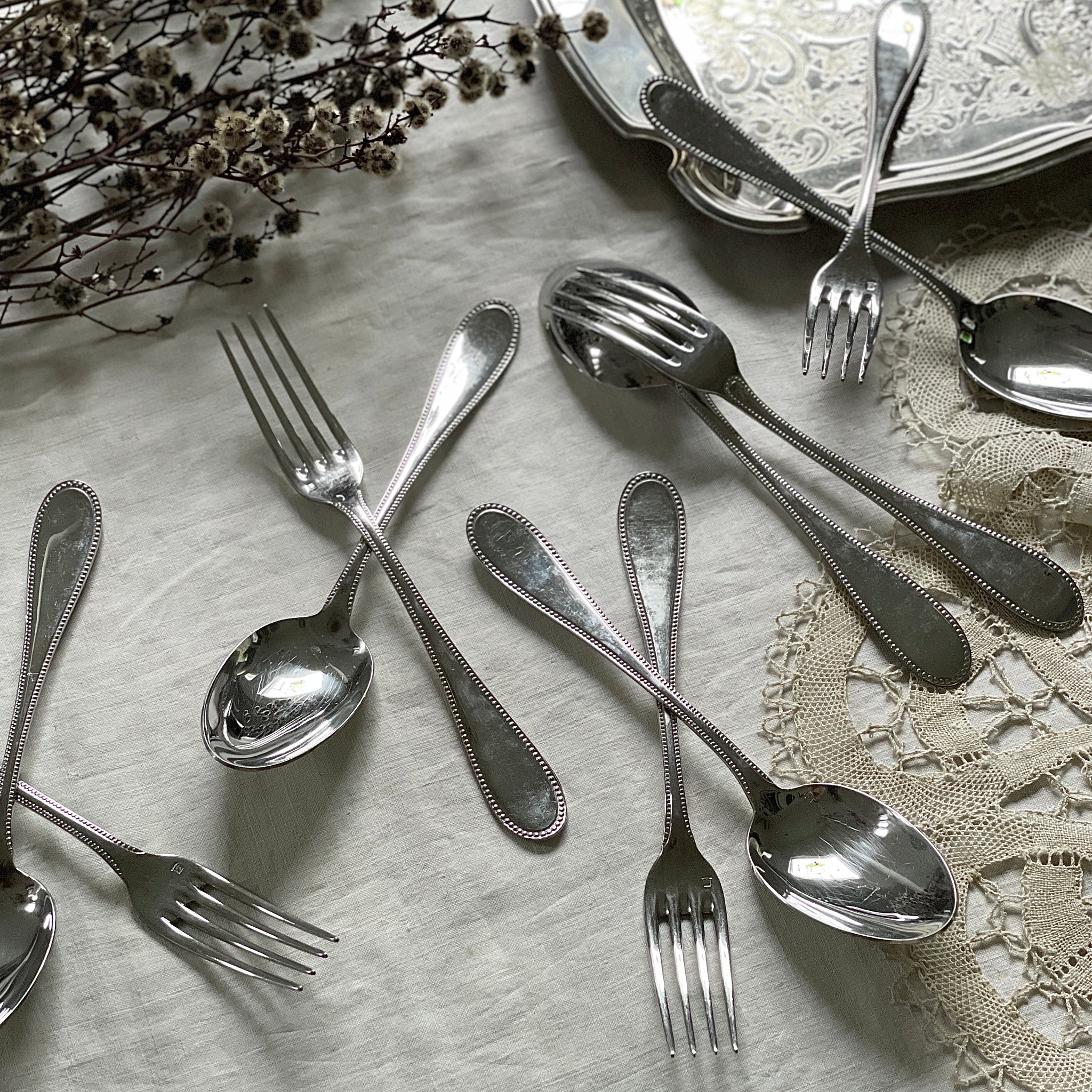 3セットあり！クリストフル社スプーン・フォークセット フランス