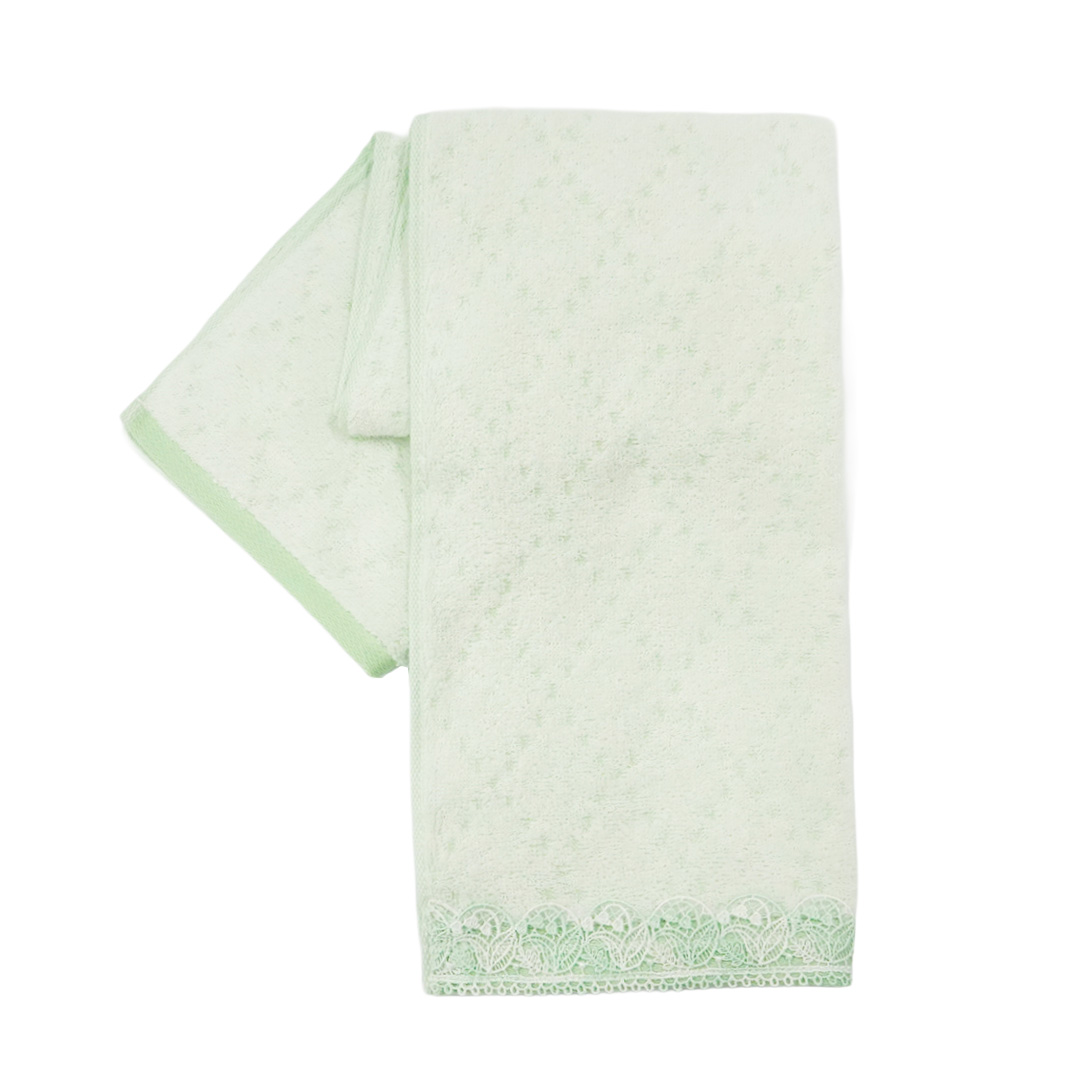 ハッピーレースフェイスタオル／鈴蘭（グリーン） | 横浜元町 近沢レース店