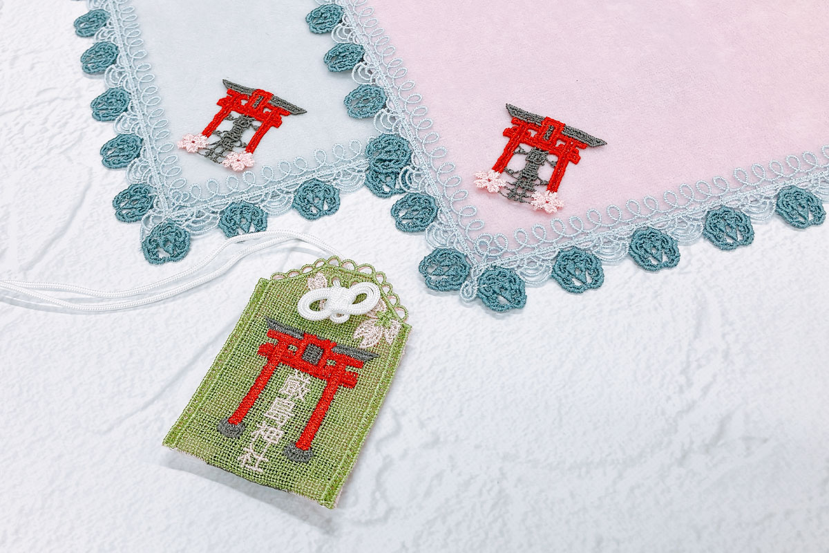 オンライン＆元町限定】元町厳島神社/タオルハンカチ（グレー） | 横浜