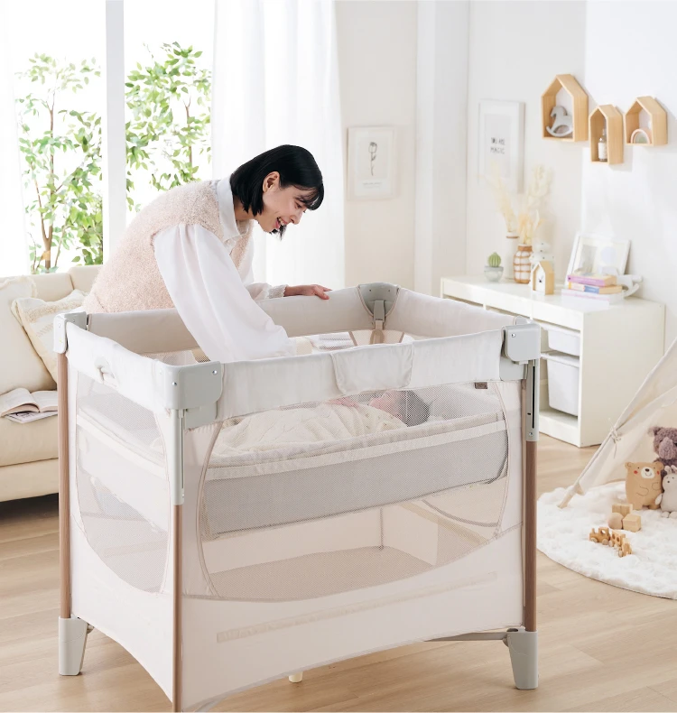 Aprica 美品 アップリカ ココネルエアー ベビーベッド サークル 寝具