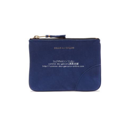 コムデギャルソン SA8100GP Washed Wallet Zip-ネイビー-ポーチ型ミニ