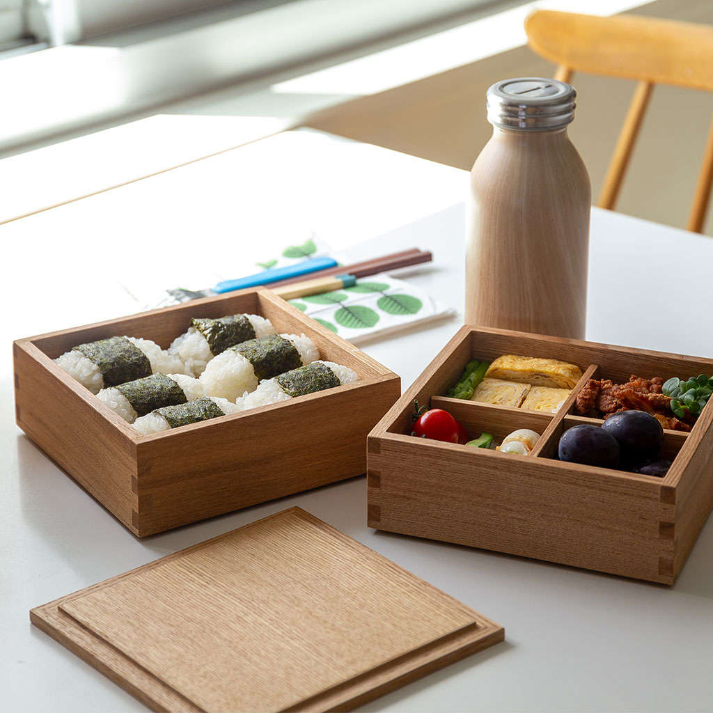松屋漆器店｜白木塗タモ ナチュラル［5寸］三段重箱 COMFOTA 北欧雑貨店