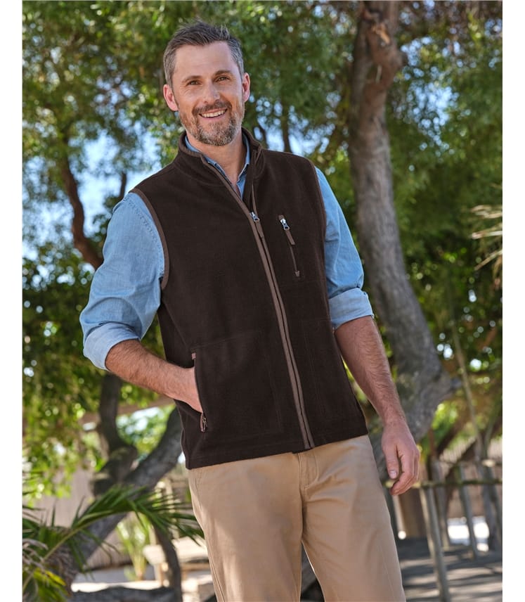 Mocha Brown | Fleece Vest | WoolOvers US