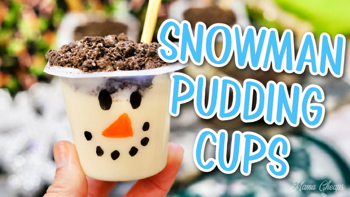 Snowman Pudding Cup Treats - Mama Cheaps®