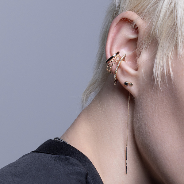 K18 MANHATTAN フープ ピアス S サイズ