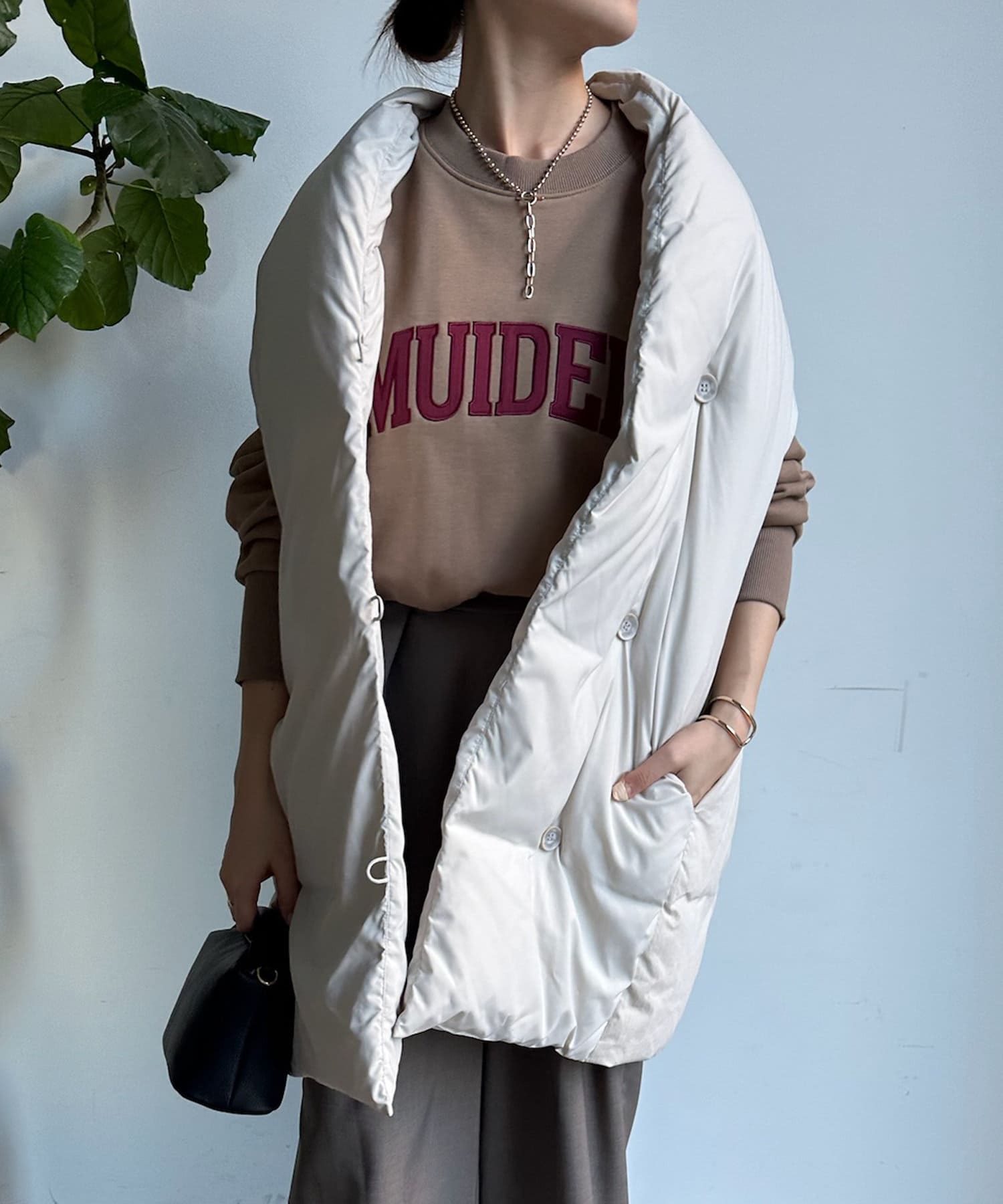 ストールライク異素材ダウンベスト | DOUDOU(ドゥドゥ)レディース