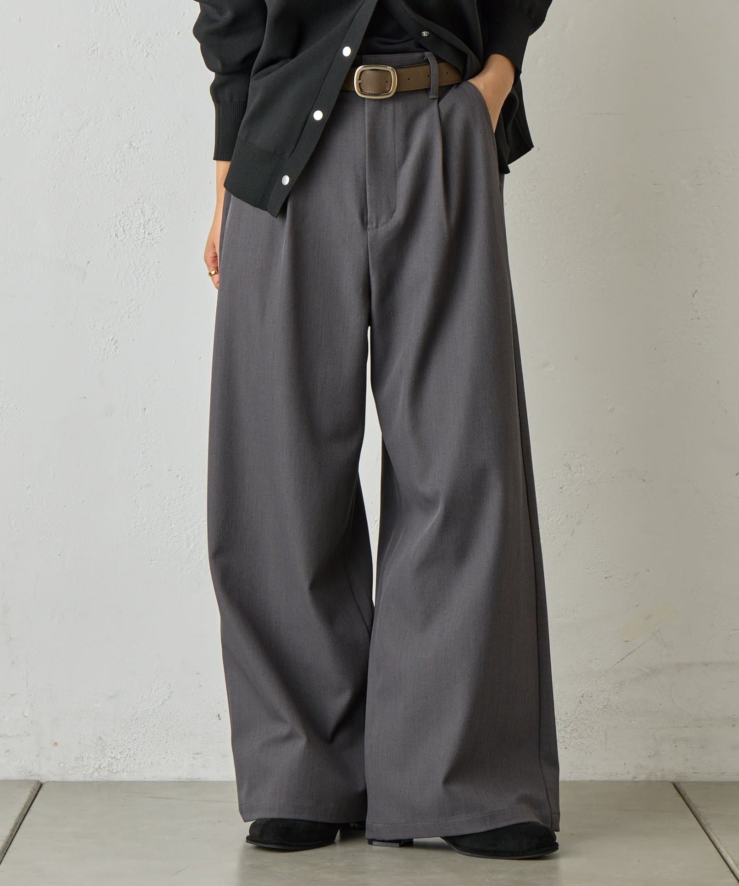 低身長サイズあり/新色追加】ワンタックワイドスラックス | COLONY