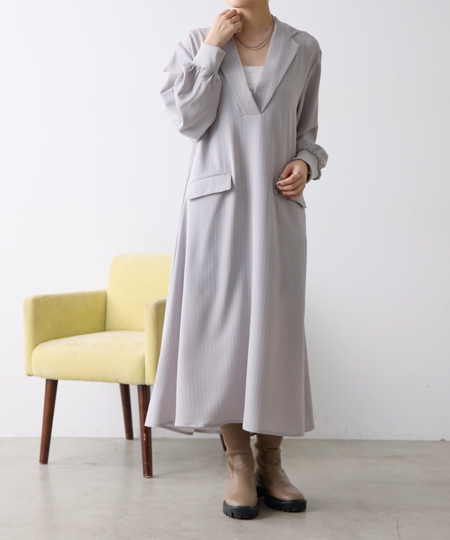 新色追加！《オケージョン/着やせ》Vネックワンピース【SUM1 STYLE