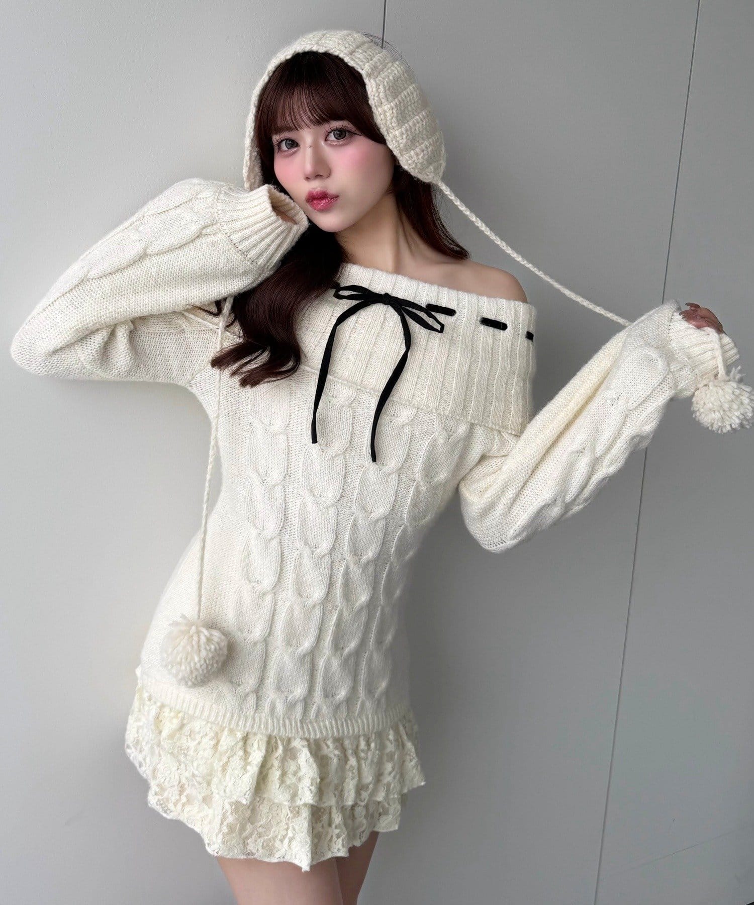 インフルエンサー企画】YUI girly cable one-piece | OLIVE des OLIVE