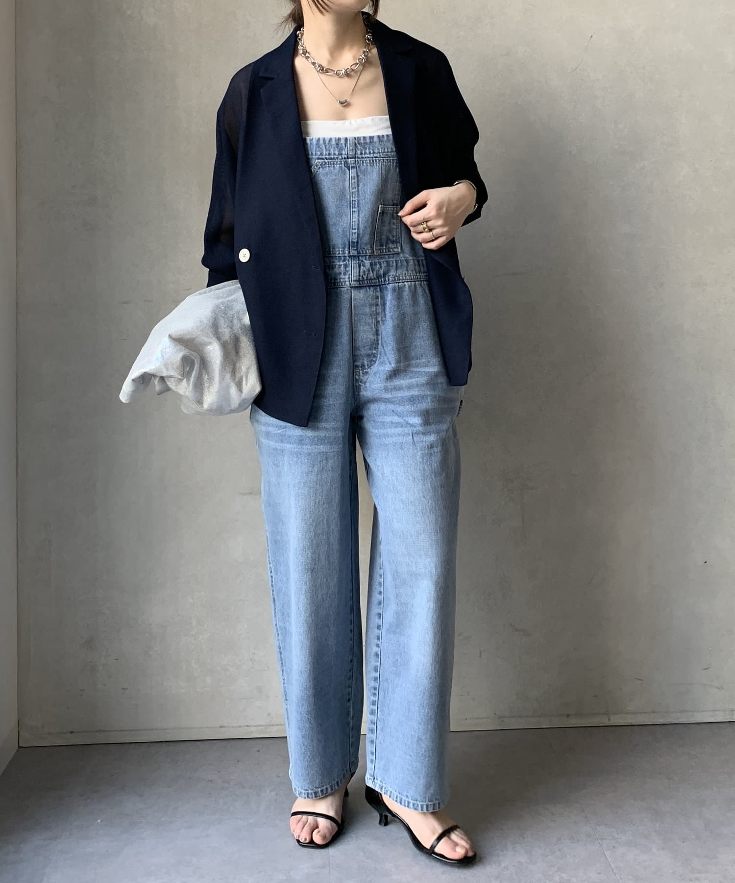 新色追加/WEB限定】ミドルオンスデニムサロペット | DOUDOU(ドゥドゥ