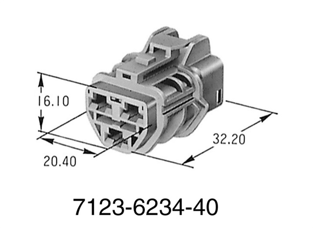 58コネクタ Xタイプ ハウジング 3P メス│矢崎総業コネクタカタログ