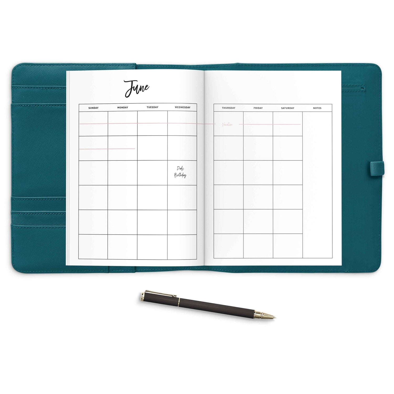 Monthly Planner Travelers Notebook Insert, Undated