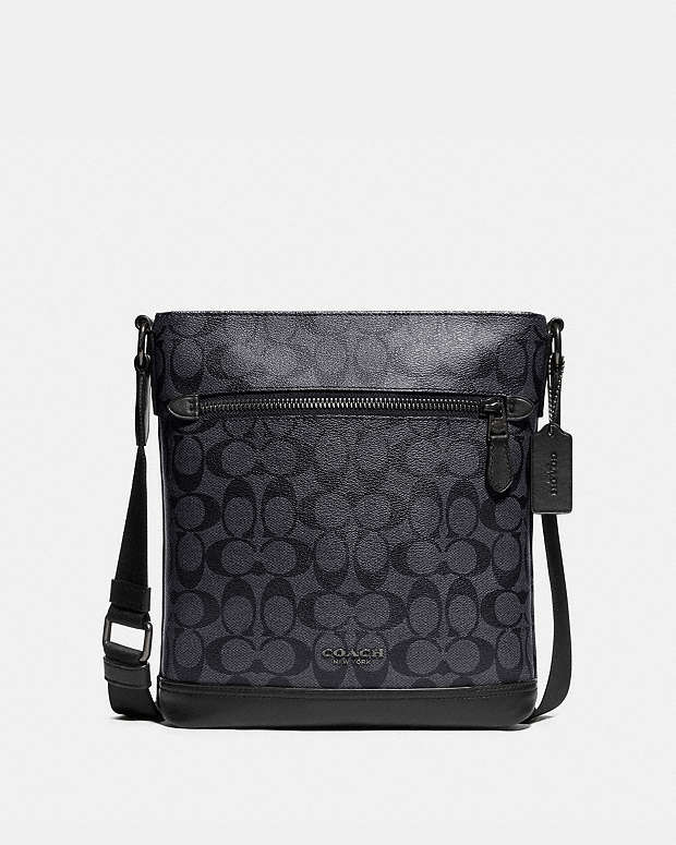 グラハム フラット クロスボディ シグネチャー キャンバス 斜め掛け