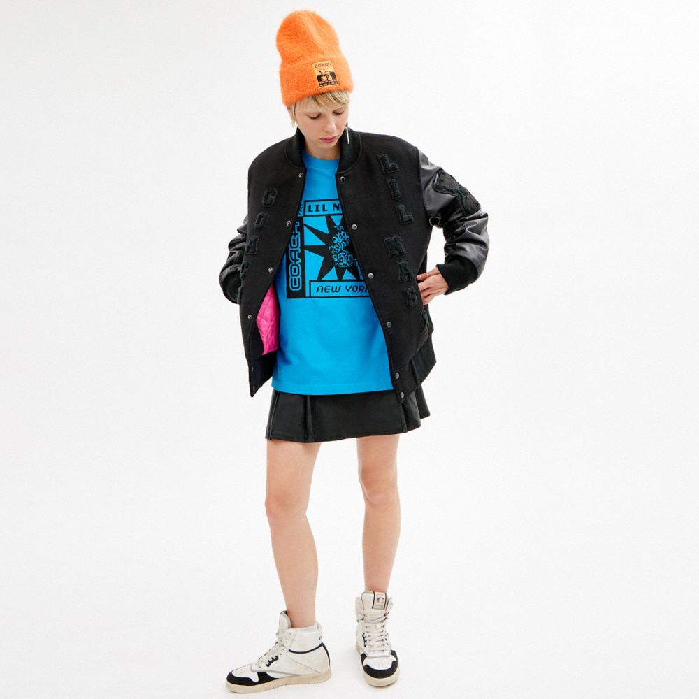 定価10万 LIL NAS X COACH ジャケット 袖レザー スタジャン 公式