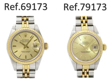 ロレックス デイトジャスト Ref.69173とRef.79173の違い