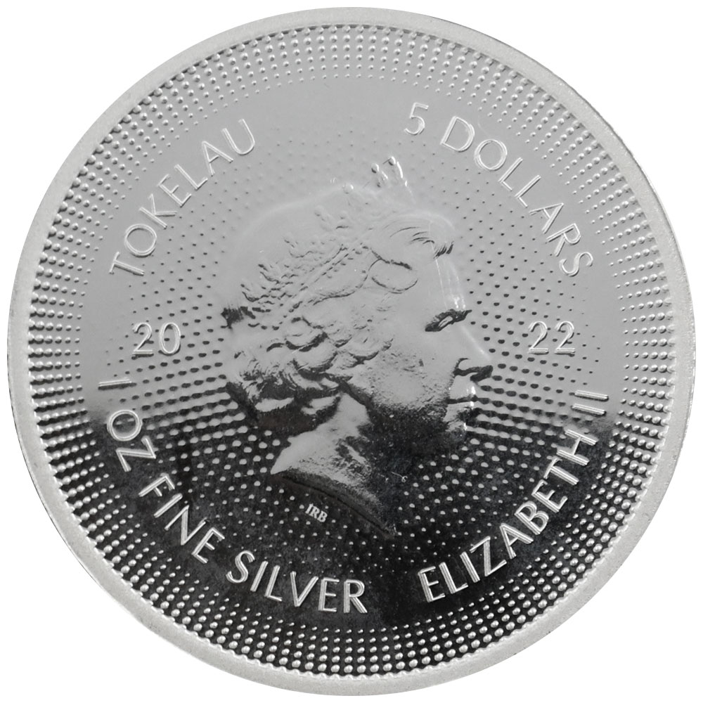 トケラウ 2022 エリザベス2世 5ドル 1オンス 銀貨 PCGS PL67 ICON