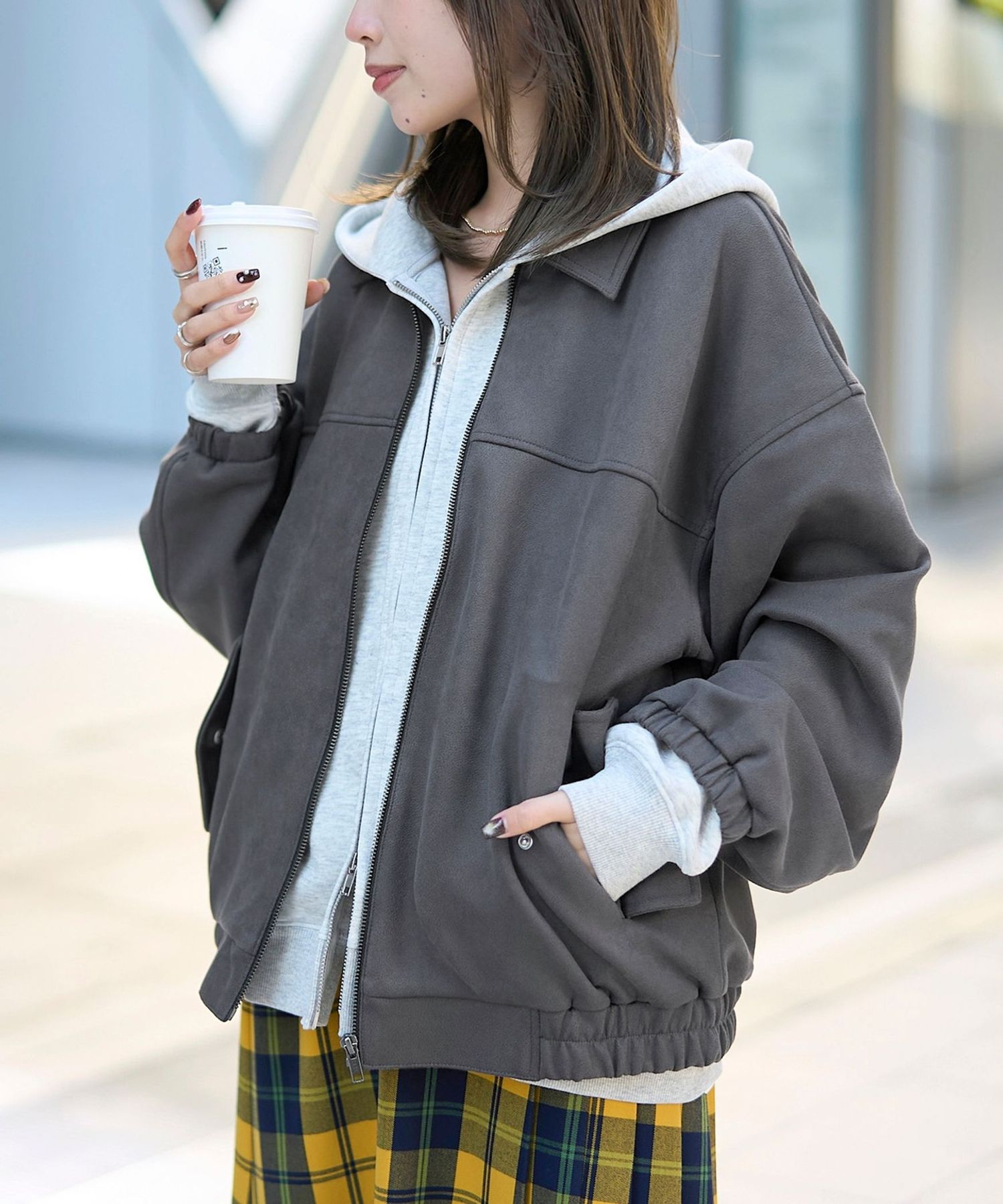 スエードライクブルゾン