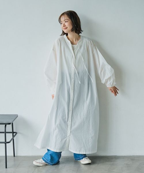 MARKET（マーケット）マエアキギャザー シャツ ワンピース