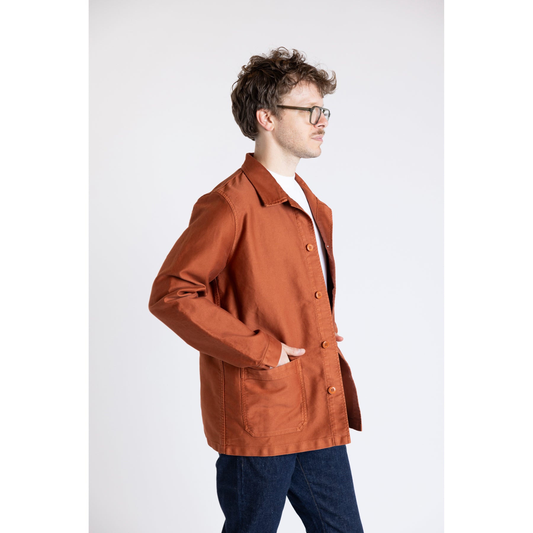 Le Mont Saint Michel Moleskin Work Jacket Brick | Clove & Creek