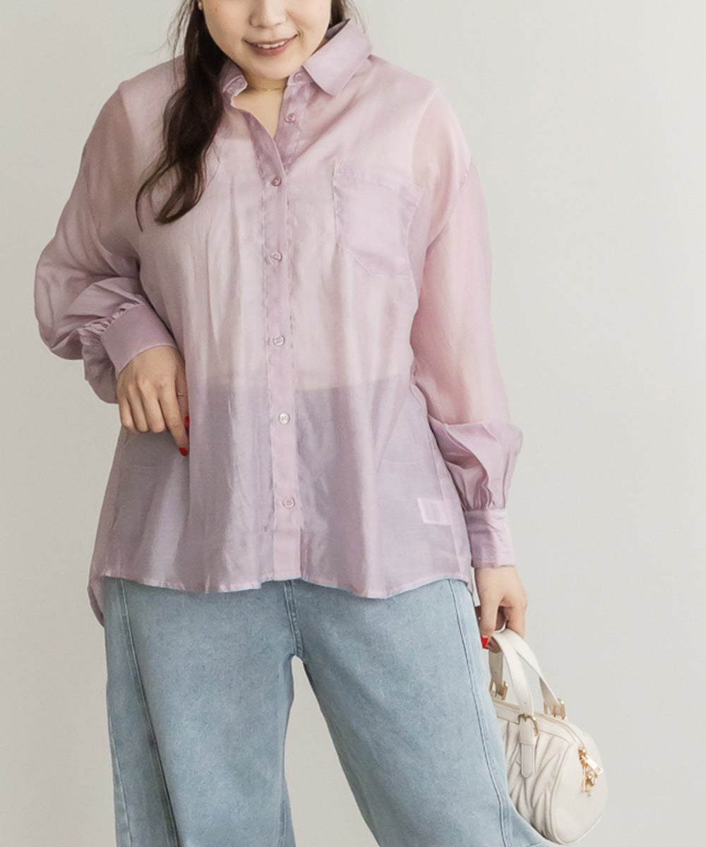 シアーシャツ＆タンクトップセット | 大きいサイズ レディース専門店