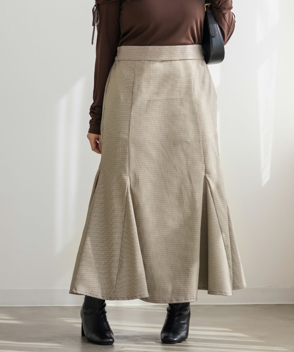CLETTEオリジナル千鳥柄マーメイドスカート | 大きいサイズ レディース