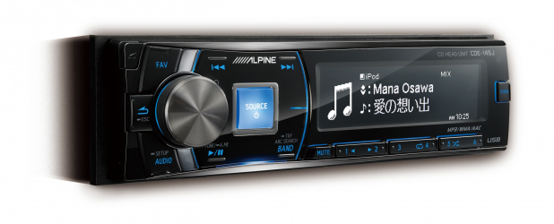 アルパインCDE-145JはiPhone内のあらゆる音源が楽しめる1DINオーディオ