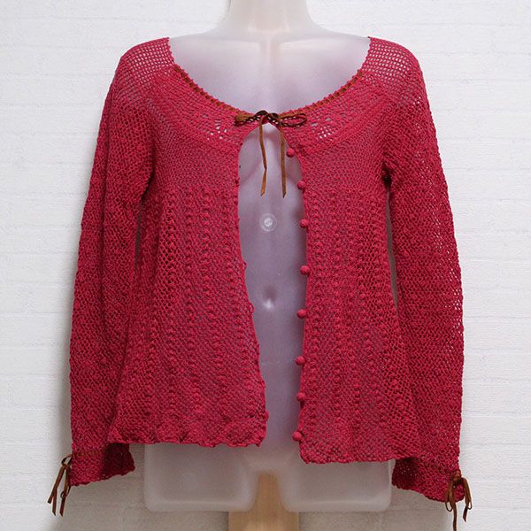 赤レース編みカーディガン - ピンクハウス通販｜リサイクルブティック