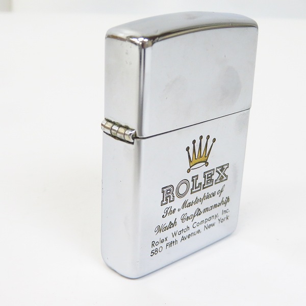 ZIPPO/ジッポー ROLEX/ロレックス ロゴ 鏡面加工 シルバー/92年製の