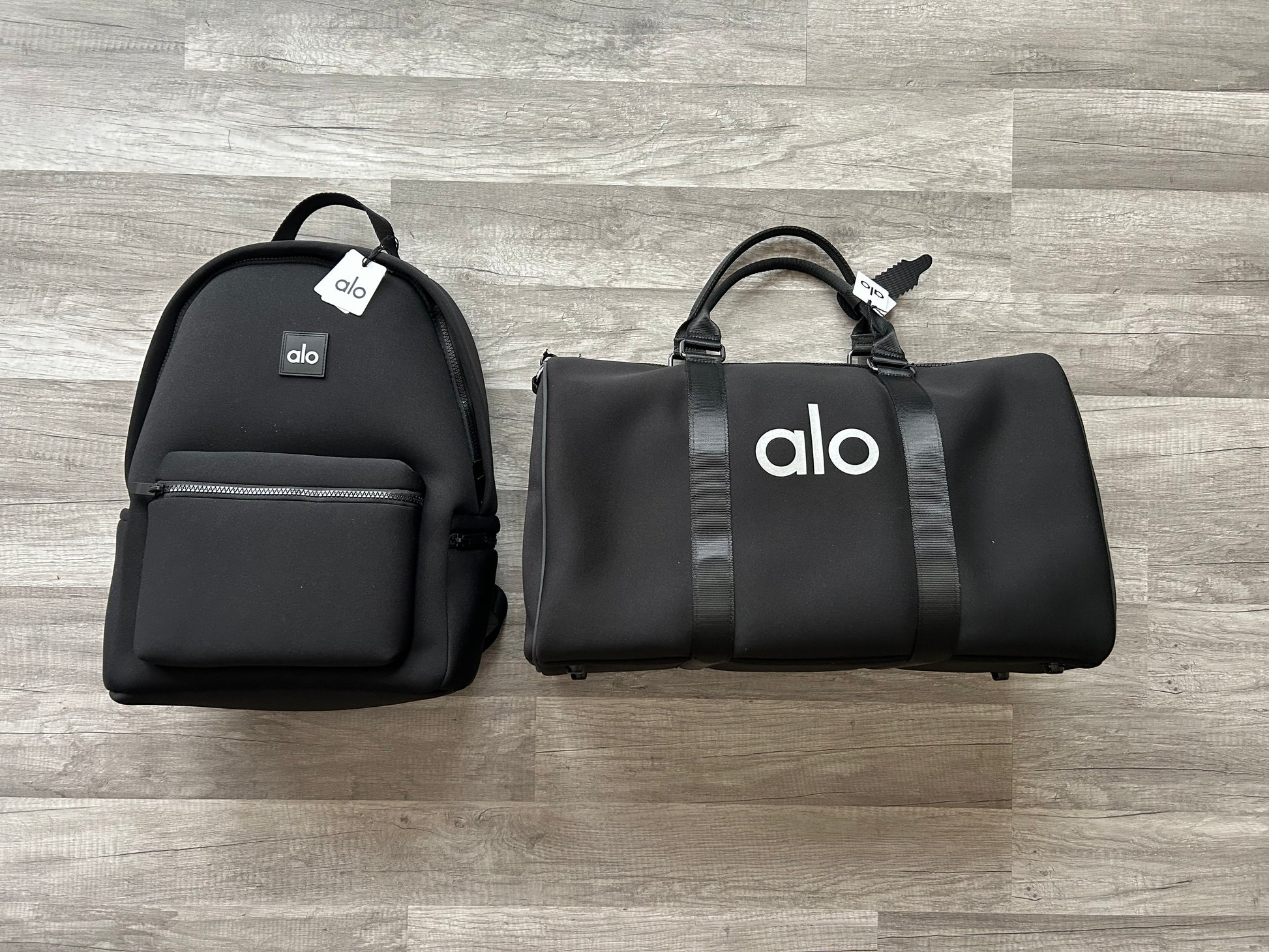 Alo Yoga Bundle Stow Backpack and Traverse Duffle Bag New With