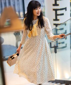 ドットジョーゼットプリント ワンピース / 組曲 | ファッション通販