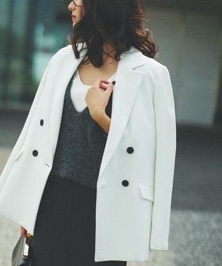 美品✨️】ICB ホワイト テーラードジャケット ダブルボタン サイズ4